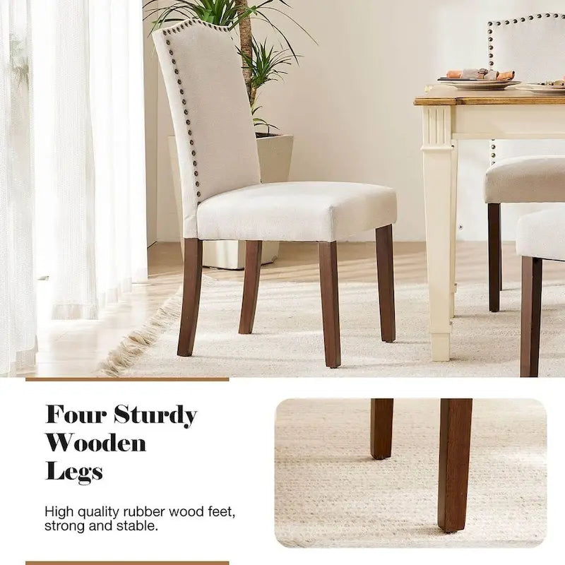 Chaises de salle à manger rembourrées modernes, lot de 2