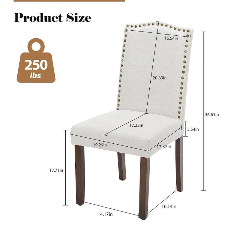 Chaises de salle à manger rembourrées modernes, lot de 2