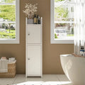 Petit meuble de rangement pour salle de bain - Petit meuble avec portes et étagères réglables - 18 P x 20 La x 75,4 H cm