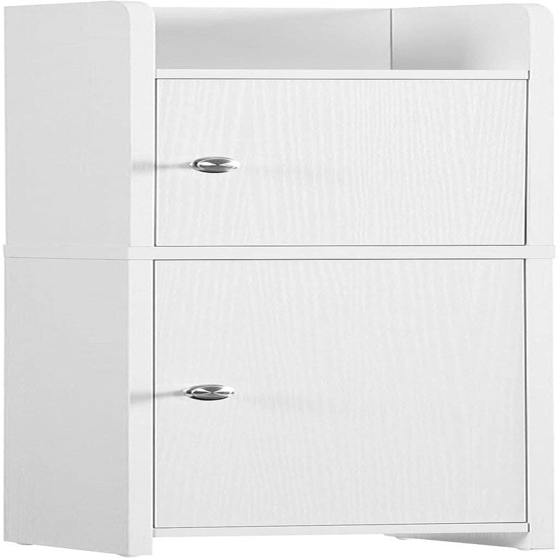 Petit meuble de rangement pour salle de bain - Petit meuble avec portes et étagères réglables - 18 P x 20 La x 75,4 H cm
