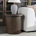 Table d'appoint ronde en placage de chêne de 22 pouces