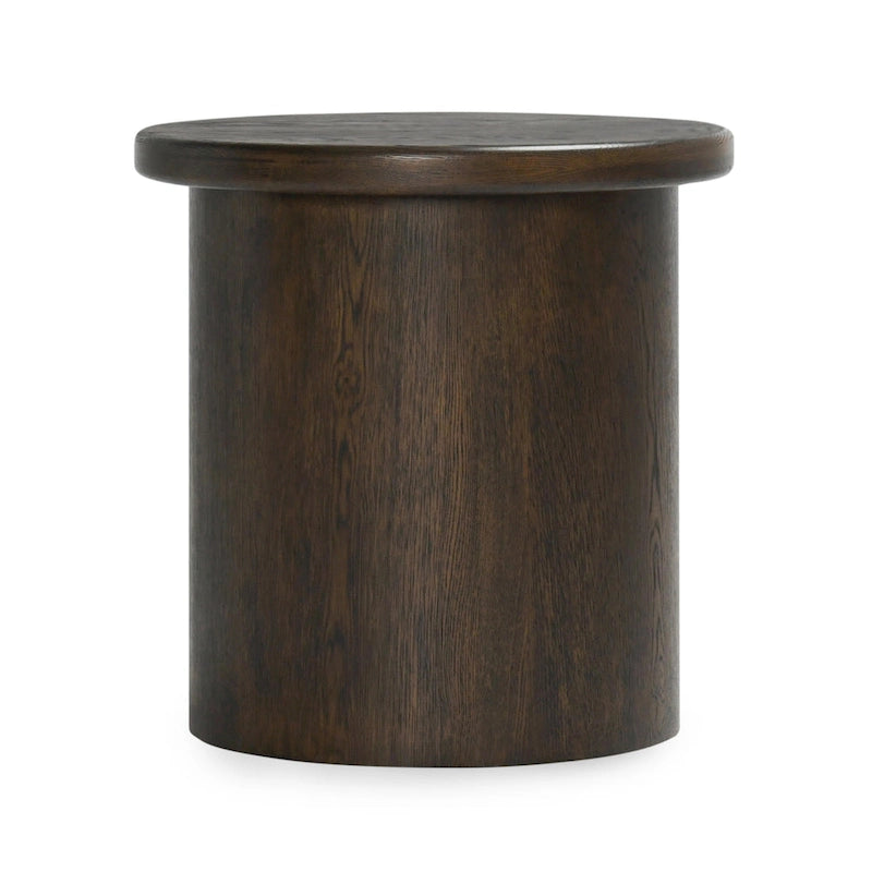 Table d'appoint ronde en placage de chêne de 22 pouces
