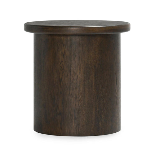 Table d'appoint ronde en placage de chêne de 22 pouces