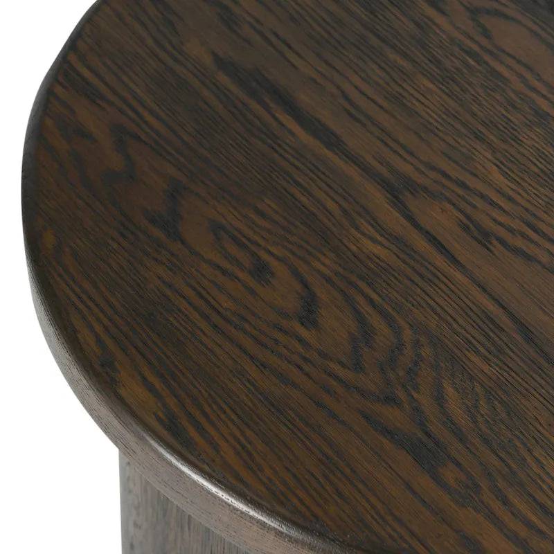 Table d'appoint ronde en placage de chêne de 22 pouces