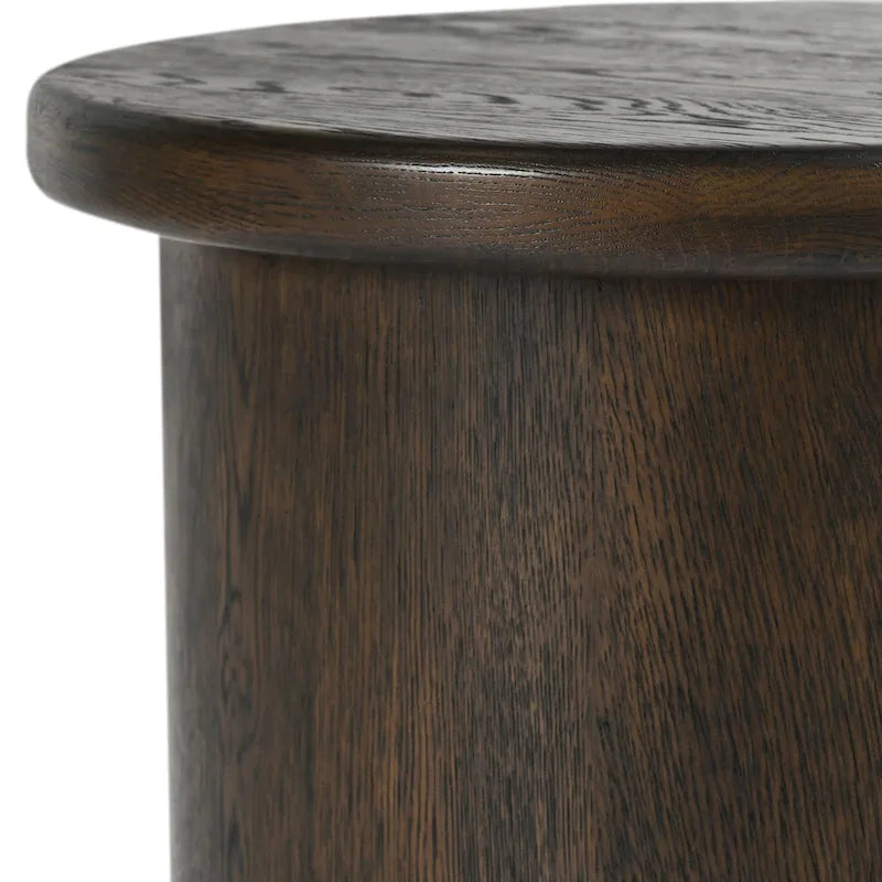 Table d'appoint ronde en placage de chêne de 22 pouces