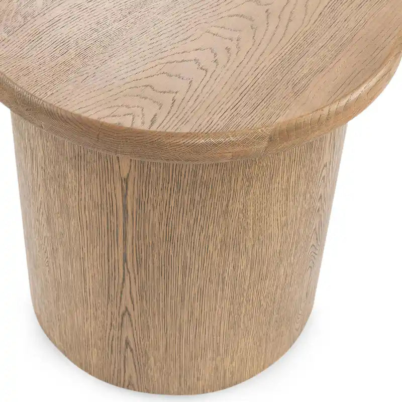 Table d'appoint ronde en placage de chêne de 22 pouces