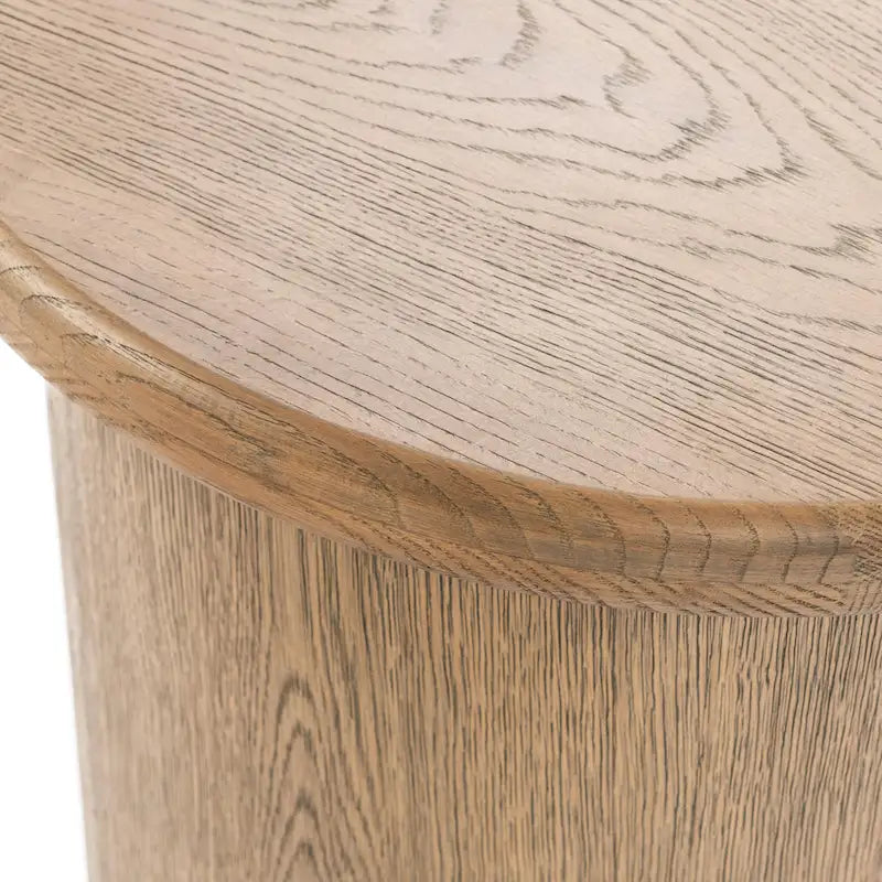 Table d'appoint ronde en placage de chêne de 22 pouces