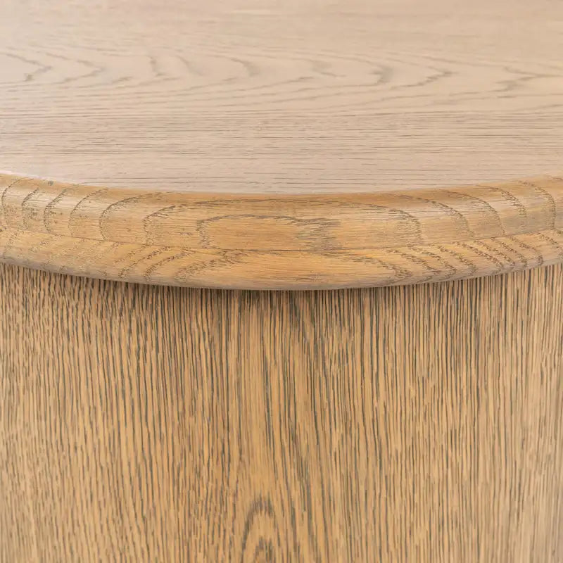 Table d'appoint ronde en placage de chêne de 22 pouces