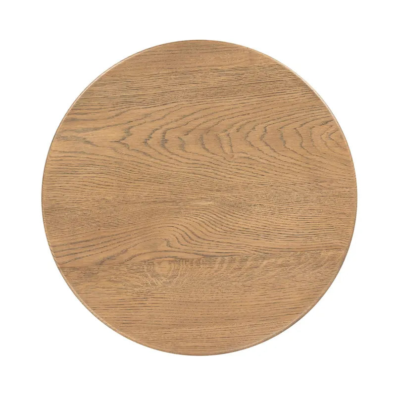 Table d'appoint ronde en placage de chêne de 22 pouces